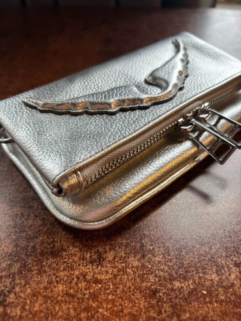 Zadig & Voltaire Pochette Rock Nano Clutch Metallic - Picture 2 of 9